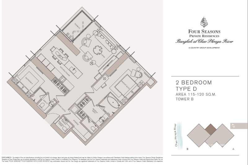 Four Season Private Residences 2bed 3bath 115.95sqm. 185,000/mth Am: 0656199198