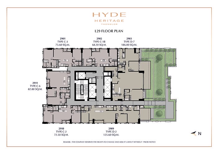 Hyde Heritage Thonglor 2bed 2bath 82.8sqm. 22,500,000 Am: 0656199198