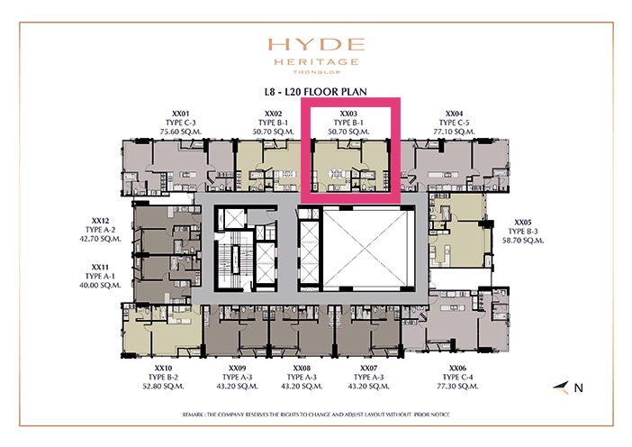 Hyde Heritage Thonglor  1bed 51.04sqm. 15,500,000 Am: 0656199198