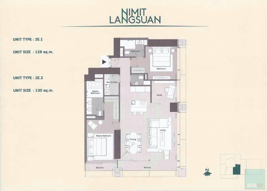 Nimit Langsuan: 2bed 2bath 128sqm. Lumpini view 51,000,000 Am: 0656199198