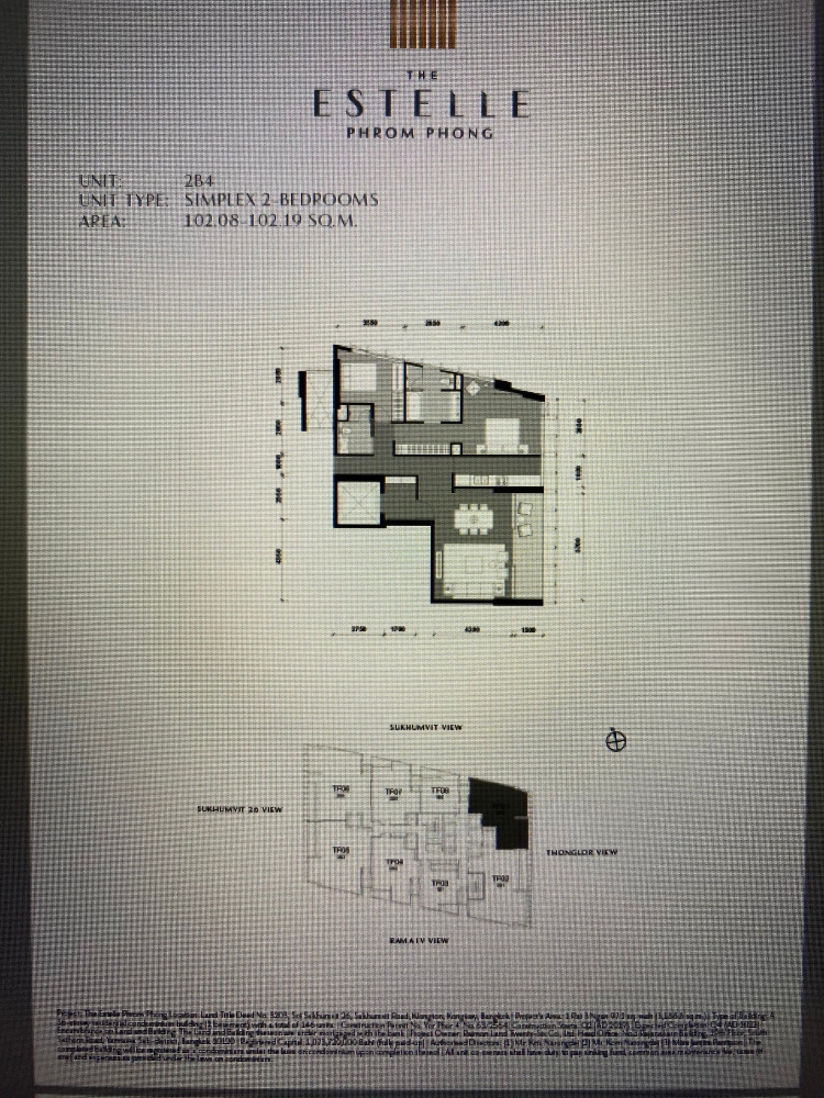 The Estelle:  2bed 2bath 102.08 sqm 35,730,000 before transfer !!! Am: 0656199198