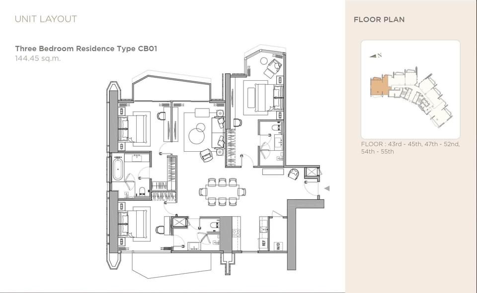 Magnolia Waterfront Residences: 3bed 3bath 145.68sqm. 50+Fl 66,000,000 Am: 0656199198