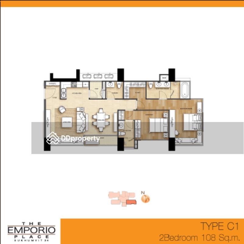 The Emporio Place Sukhumvit 24: 2bed 3bath 108sqm. 22,000,000 Am: 0656199198