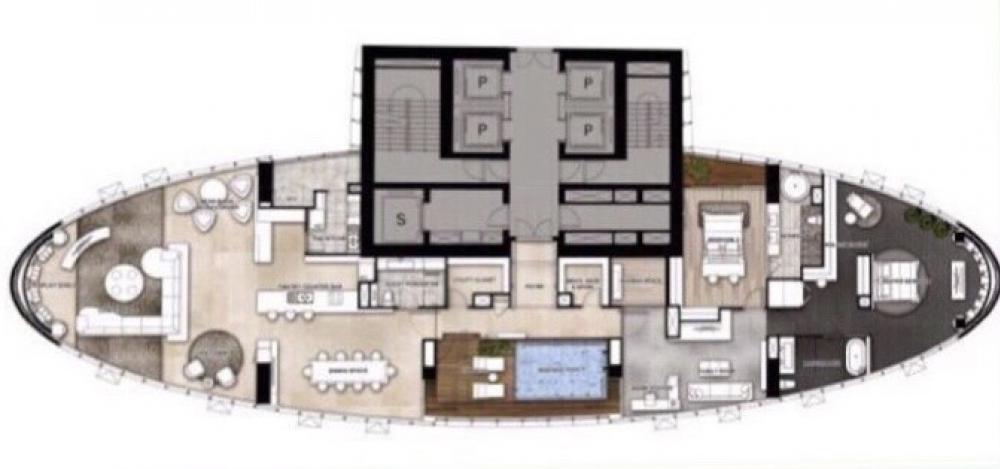 Millennium Residence Penthouse whole floor: 376.80sqm 2bed 3bath 350,000/mth. Am: 0656199198