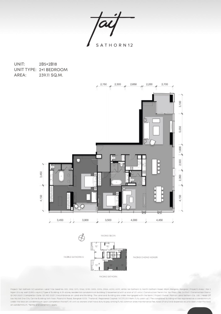 Tait 12: 239.11sqm. 2+1bed 3bath 83,700,000 Am: 0656199198