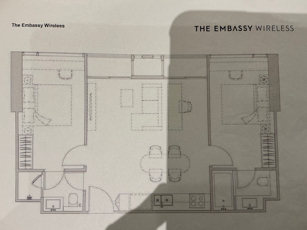 The Embassy@Wireless: 2bed 2bath 70sqm. 3XFl 26,000,000 Foreign Quota Am: 0656199198