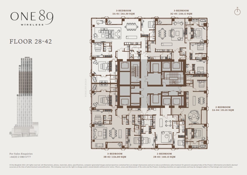 189 Wireless One Bangkok: 7bed 10bath 518sqm. 2,000,000/mth. Am: 0656199198