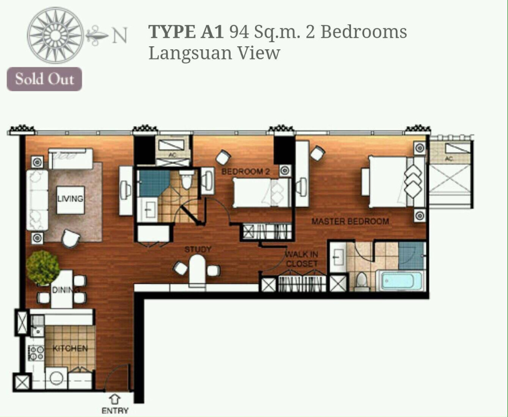 Athenee Residence:  2bed 2bath  96.5sqm.  28,500,000 Am: 0656199198